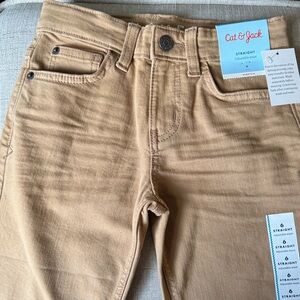 NWT Cat & Jack Boys Straight Leg Adjustable Waist Khaki Pants